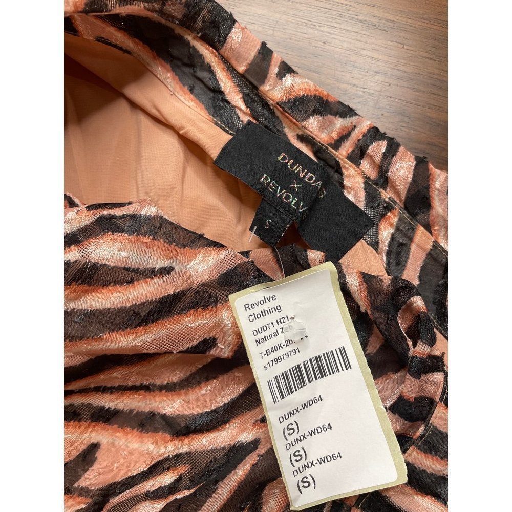 DUNDAS x REVOLVE Norma Mini Dress in Natural Zebra Small - Picture 9 of 10